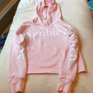 Abercrombie kids pink sweatshirt with white glitter lettering